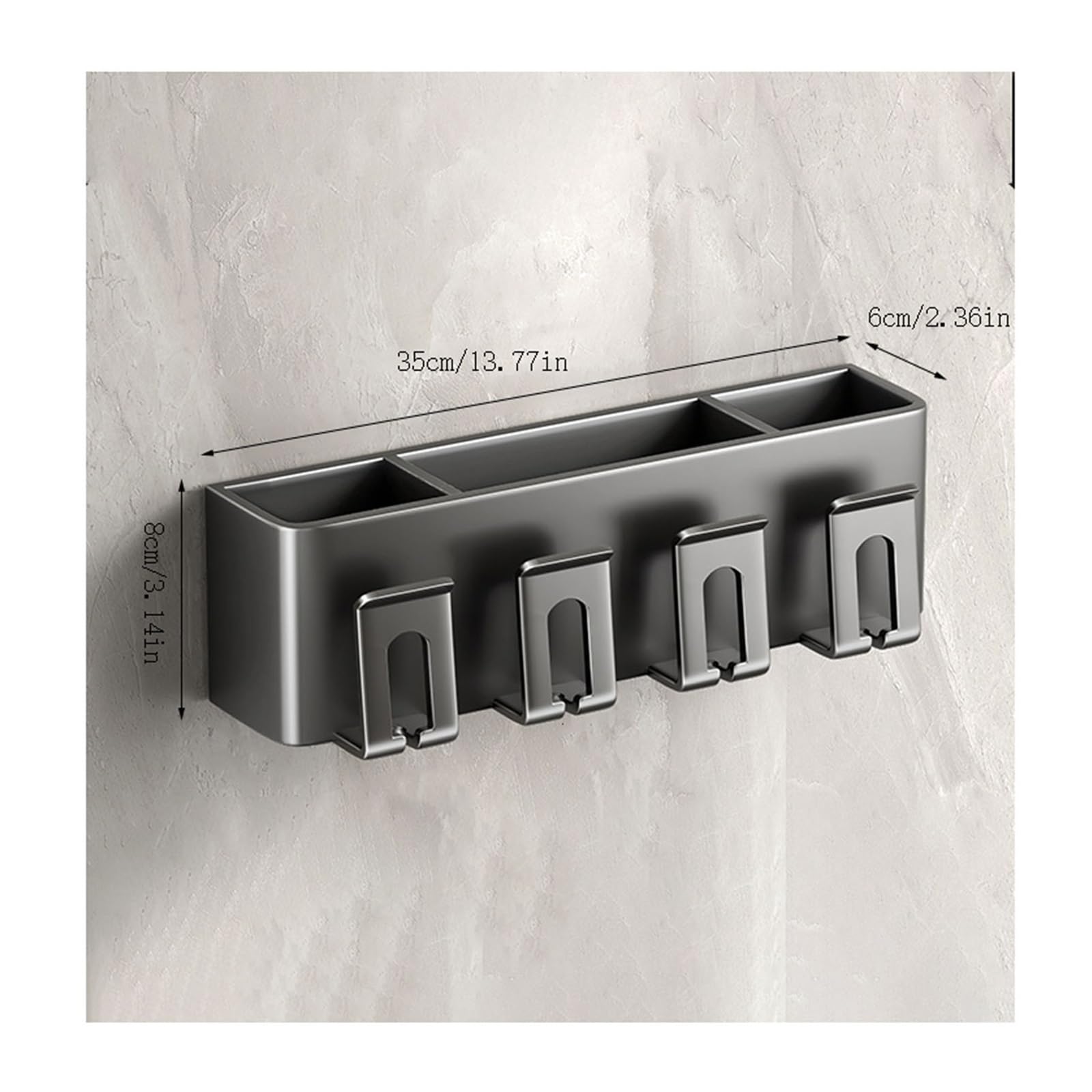 Estante para Cepillos de Dientes Portaspazzolino Multifunzionale Nero portaoggetti Rimovibile e Lavabile Senza Foratura portaspazzolino da Parete