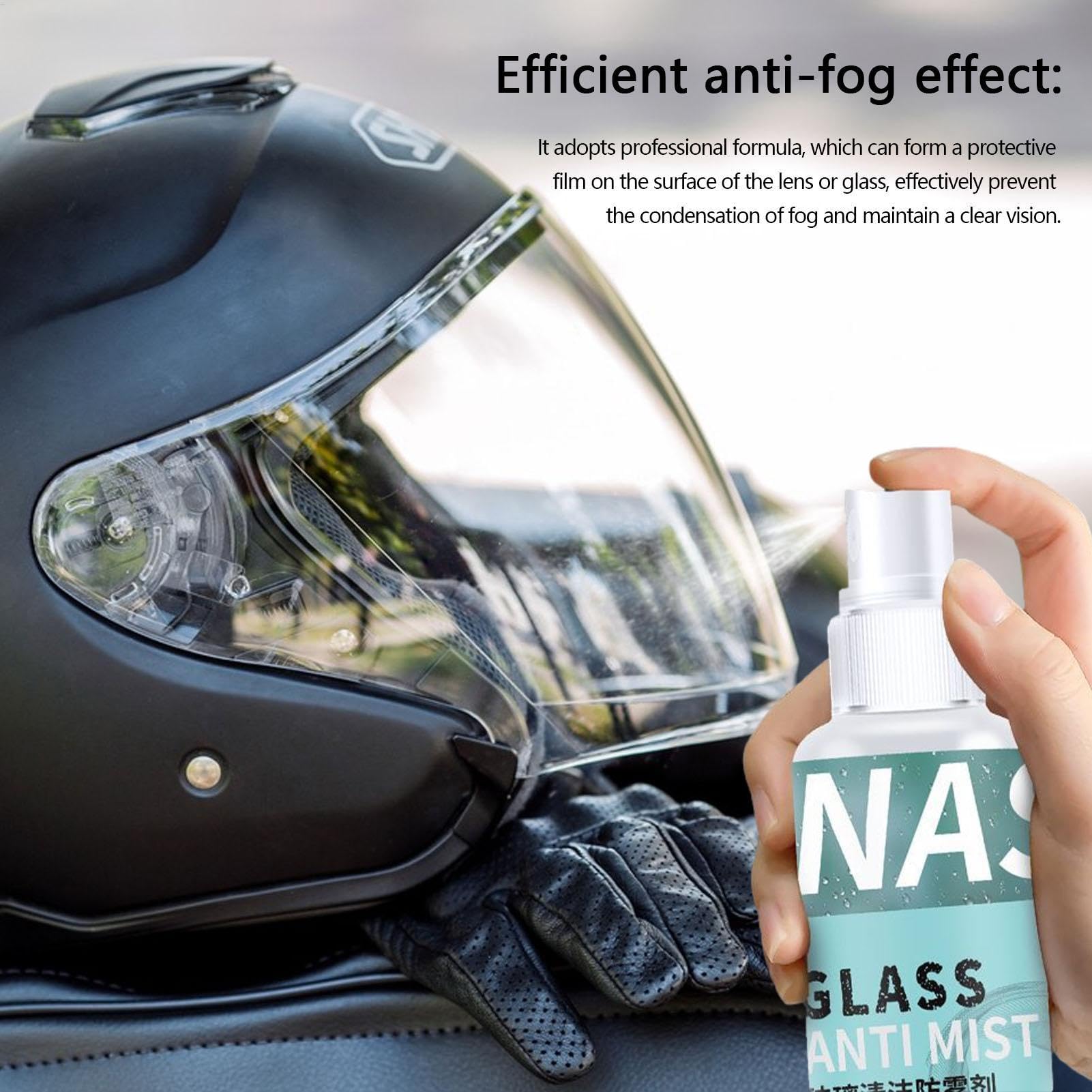 100ml Auto Antibeschlag Sprühmitte, Anti Beschlag Spray Helm Visier, Motorradhelm Anti Beschlag Spray, Für Schwimmbrillen, Brillen, Windschutzscheiben, Motorradhelm-Visiere