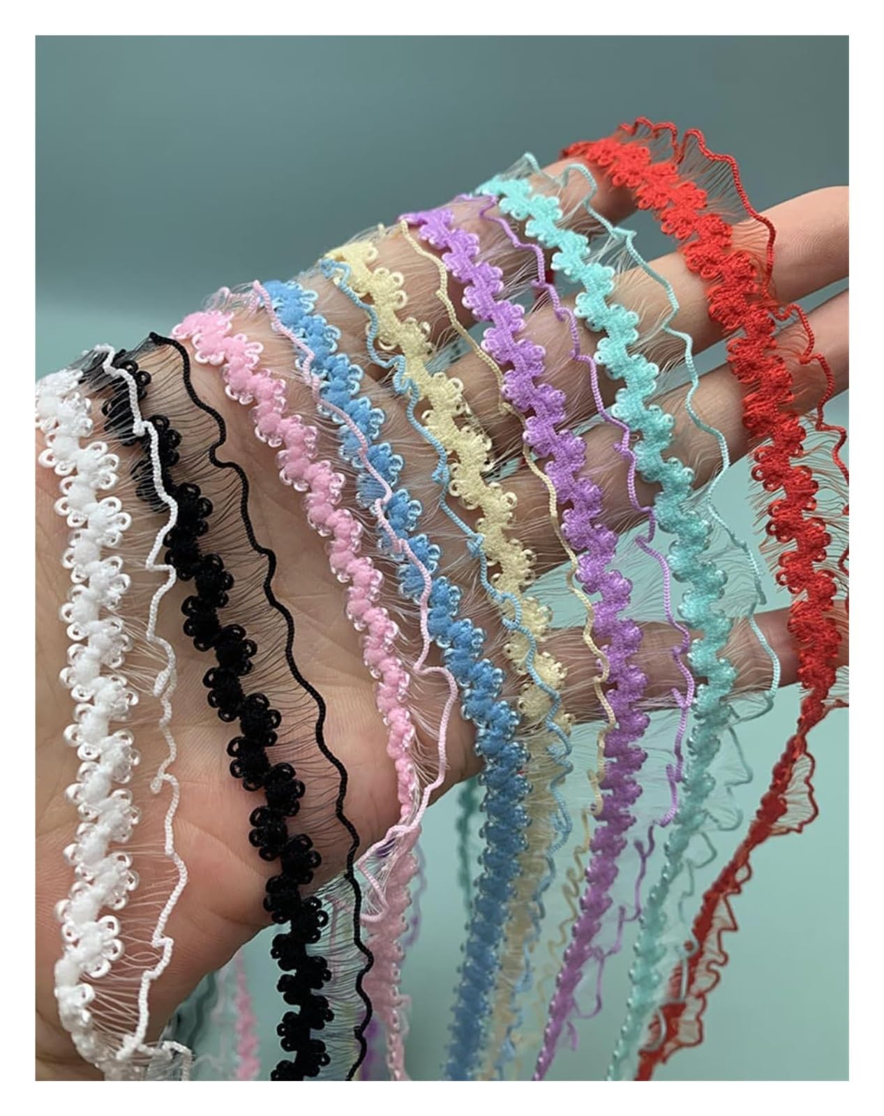 Spitzenband Spitzenstoff Elastisch Spitzenband Spitzenborte Dekoration für Verpackung Scrapbooking Hochzeit Nähen (Rot)