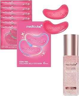 medicube PDRN Wake-Up Glow Duo: Pink Collagen Jelly Eye Mask and PDRN Jelly Mist Serum | Refresh, Hydrate & Boost Radiance | Korean Skincare, Skincare Set, Gifts for Women