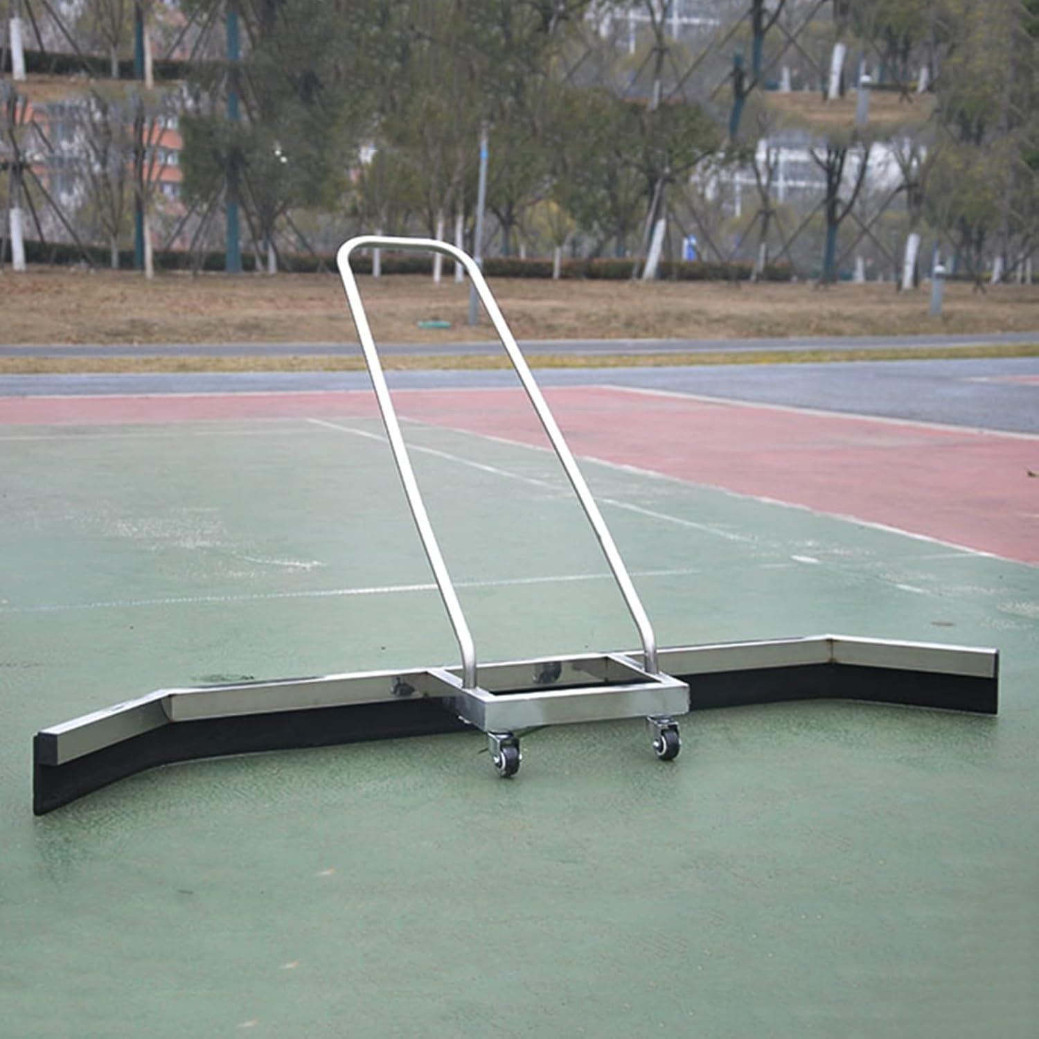 Tennis Court Squeegee,Stainless Steel Sport Court Accessories,Silver Sweeper Sport Court Water Remover,for Sport Courts Garages