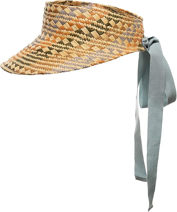 Straw visor with ribbon Clearance