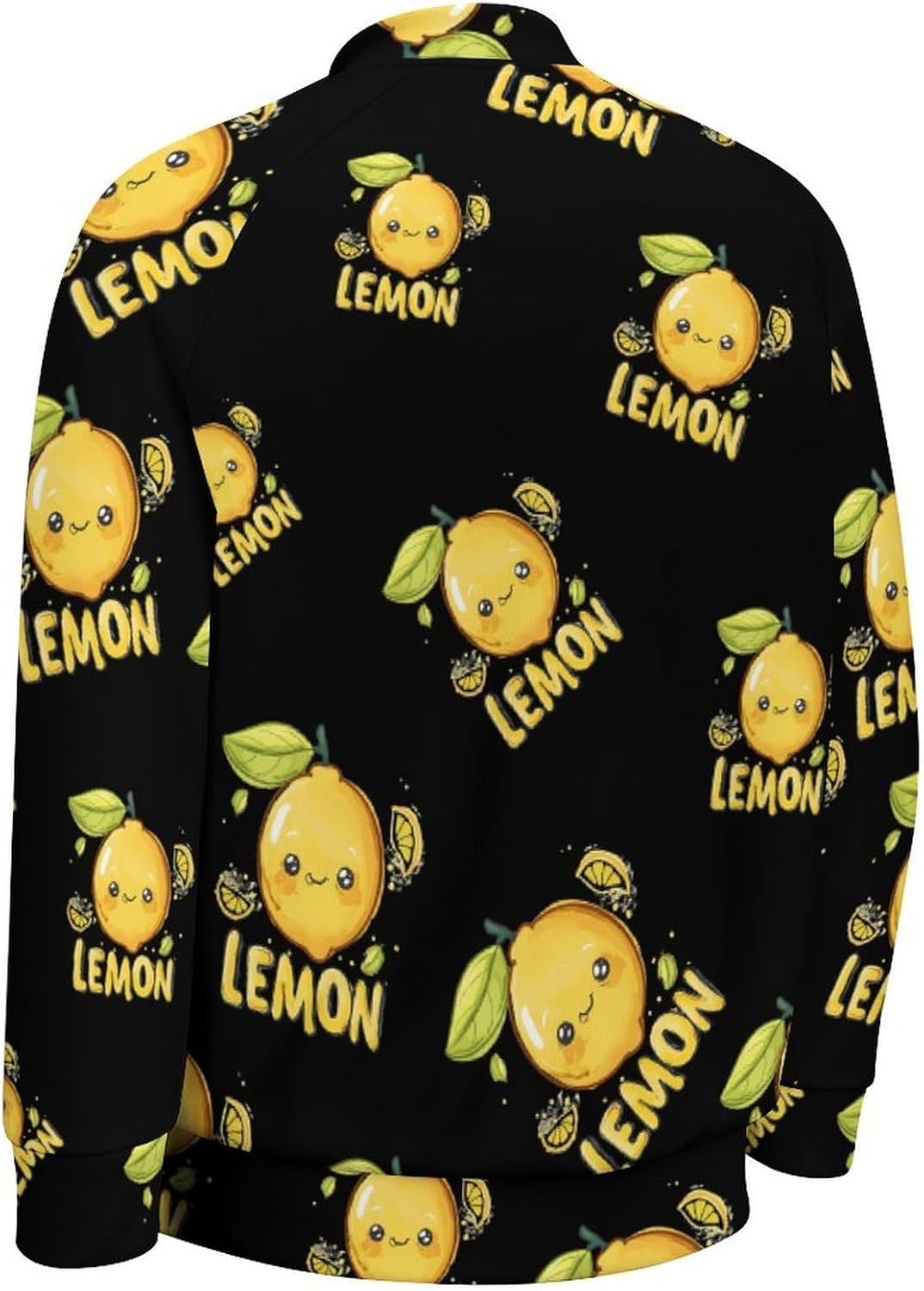 Lemon Fruit Novelty Men's Baseball Jackets Causal Sweatshirt Button Top Long Sleeve Coat