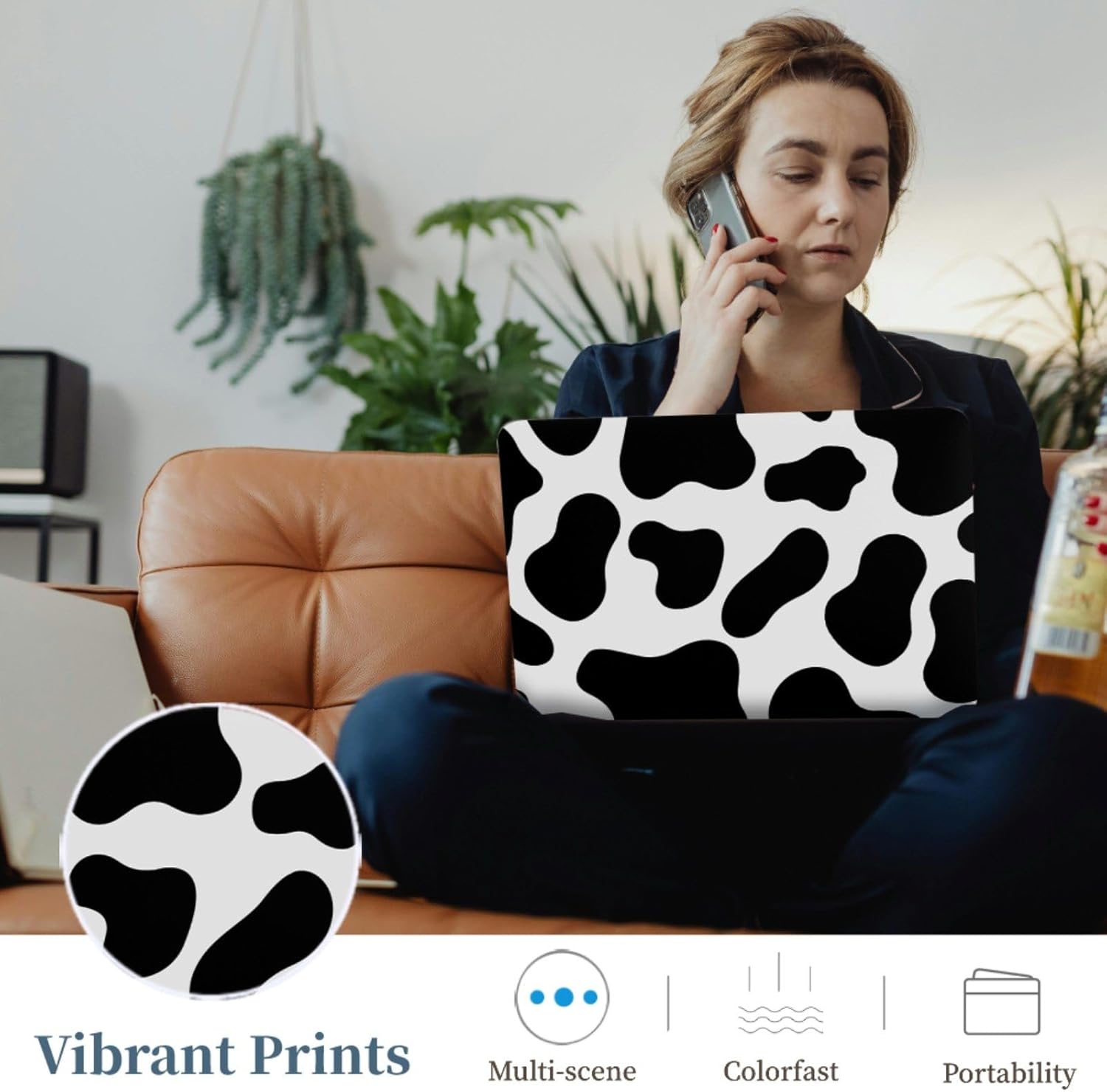 Thin Laptop Case Compatible with MacBook Pro 16 inch 2021-2025 Models M3 A2991 M2 A2780 M1 A2485 A3403 A3186, Elegant Hard Protective Case, Cow Print