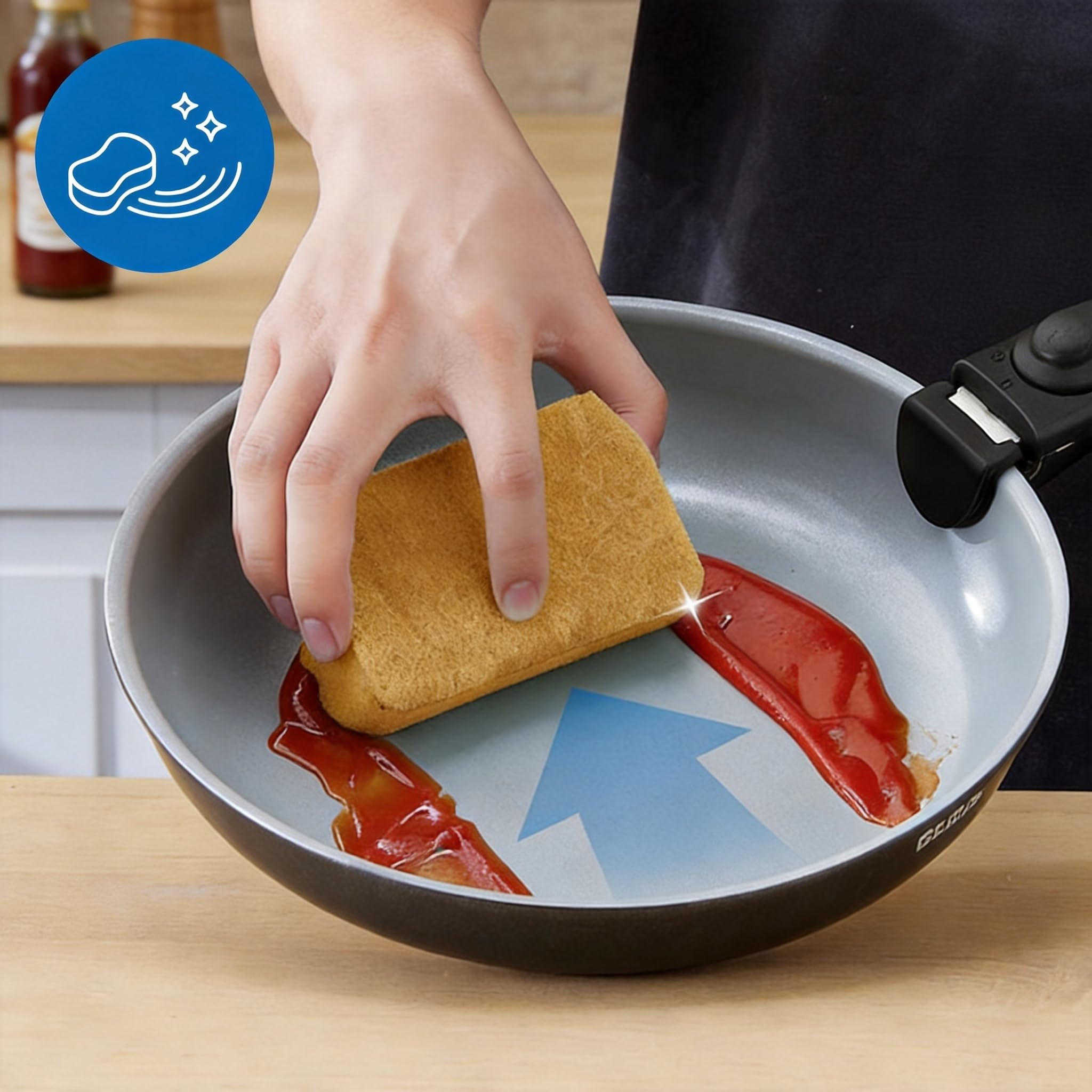 BEZIA Set pentole antiaderenti induzione con sano rivestimento in ceramica | Set pentole e padelle da 10 pezzi con manici staccabili, set da cucina per camper a induzione con manici rimovibili