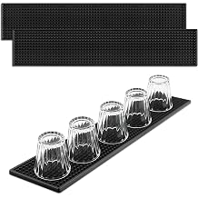 Ninsula 3 Pack Bar Mat, 17.5" x 3.5" Long PVC Bar Rail Mat, Non-Slip Spill Proof Mat, Rubber Dish Drying Mat for Coffee Bar, Bartending, Home Kitchen & Restaurant