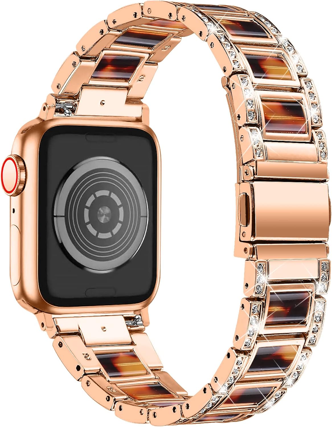 Compatible Apple Watch Bands for Women 40mm 41mm 42mm 44mm 45mm 49mm 38mm Resin Bands, Series 9 8 7 6 5 4 3 2 1 SE Bracelet and Stainless Steel Strap
