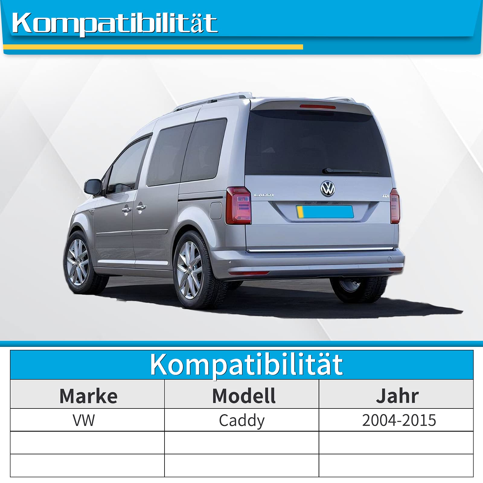 Heckscheibenwischer-Set Für VW Caddy III (2004–2015) – Arm + Blatt, 400/350 Mm, Carbonstahl, Leise & Langlebig