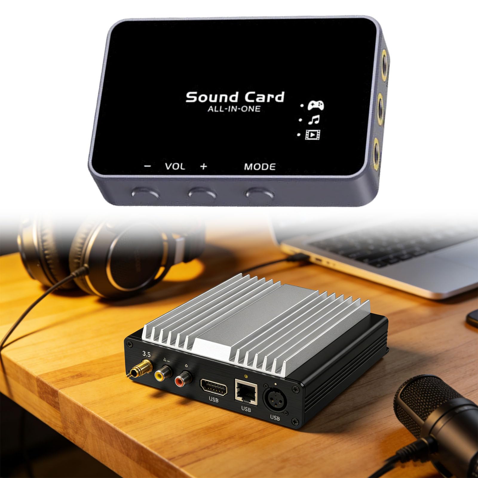 Adattatore audio USB Scheda audio Docking Station Chip avanzato per amplificazione e ottimizzazione delle cuffie scheda dinamica