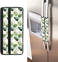 Vista 30 de Juego de 2 fundas para manija de puerta de refrigerador con estampado de copos de nieve de aguacate, protector de manija de puerta de cocina lavable