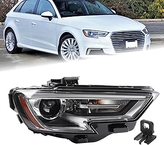 KAMDKI RH HID/Xenon Headlight Assembly Fit for 2017-2020 Audi A3 RS3 S3 Sportback E-Tron Quattro Headlamp Right Passenger Side Include LED High/Low Beam Control Module 8V0941044G AU2503207