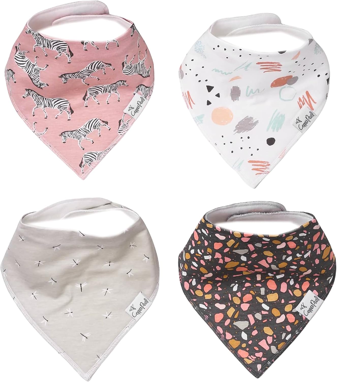 Baby Bandana Drool Bibs for Drooling and Teething 4 Pack Gift Set