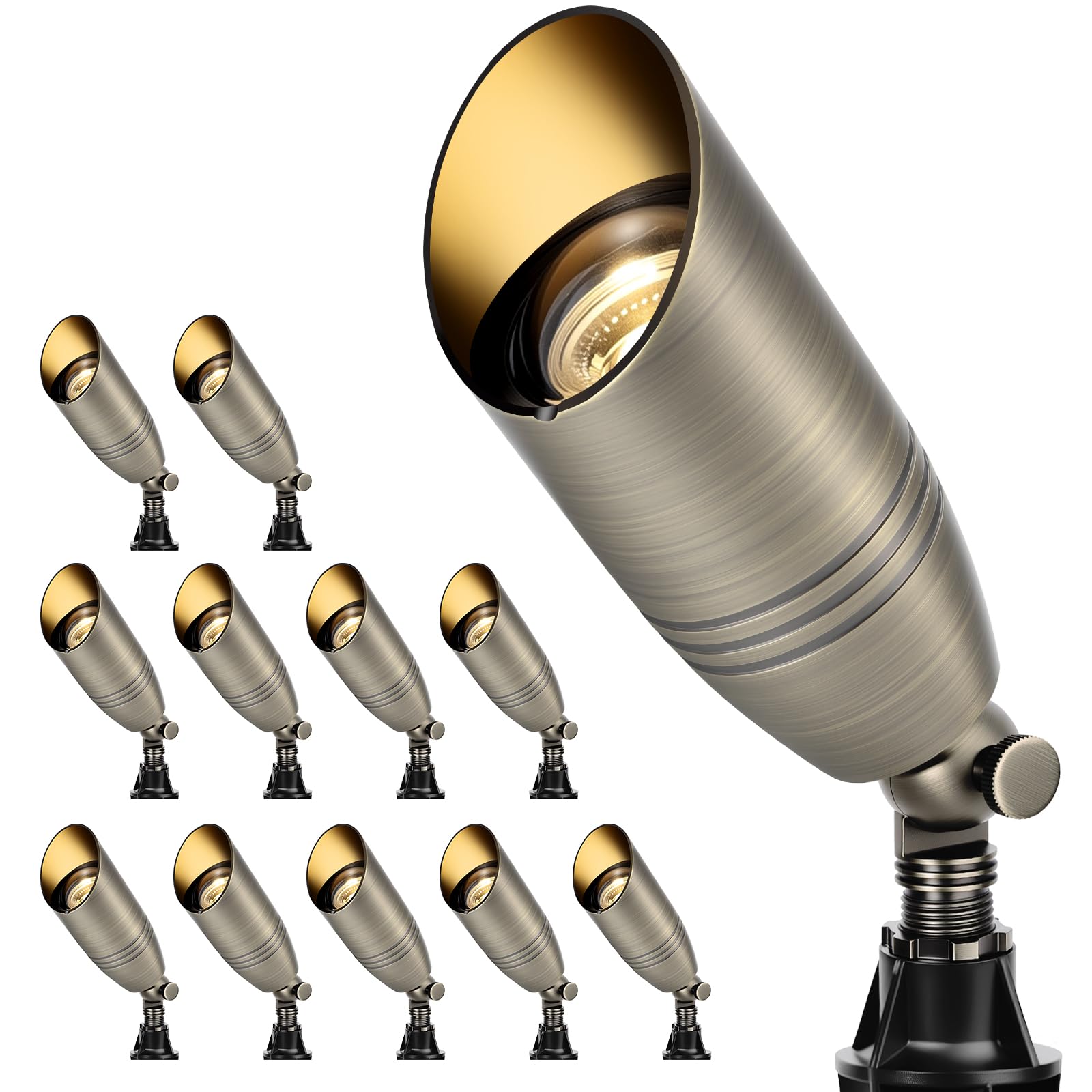 Gardencoin Solid Brass Landscape Lighting 12 Pack
