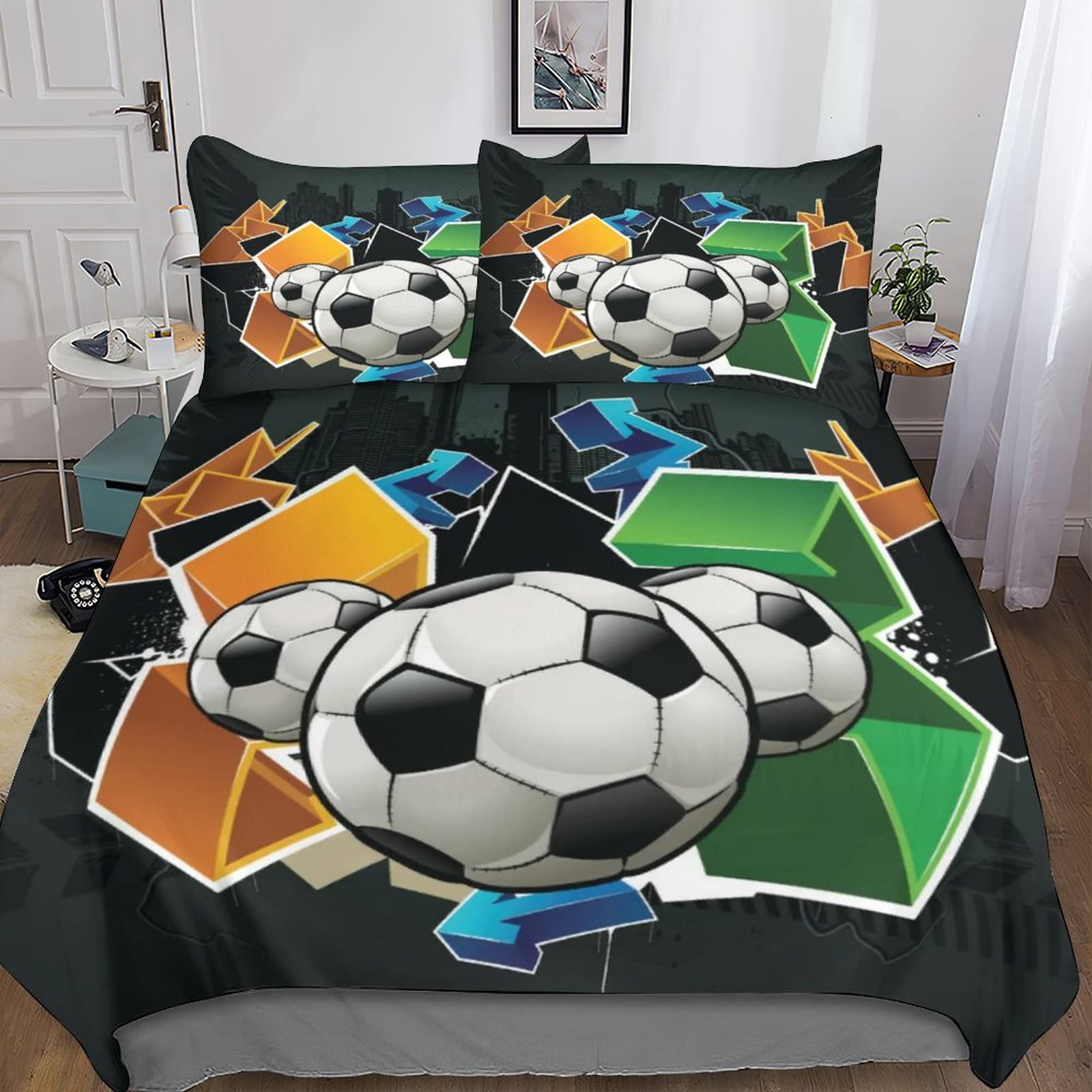 Enveloppe de couette football 200x200cm, le cadeau d'anniversaire idéal pour enfant