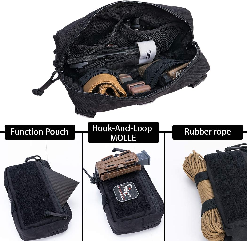 IDOGEAR MOLLE Dangler Pouch Admin Dump Drop Pouches Dual-Purpose Carrying Kit EDC Sub Abdominal Bag Hook and Loop 500D Nylon - Image 4