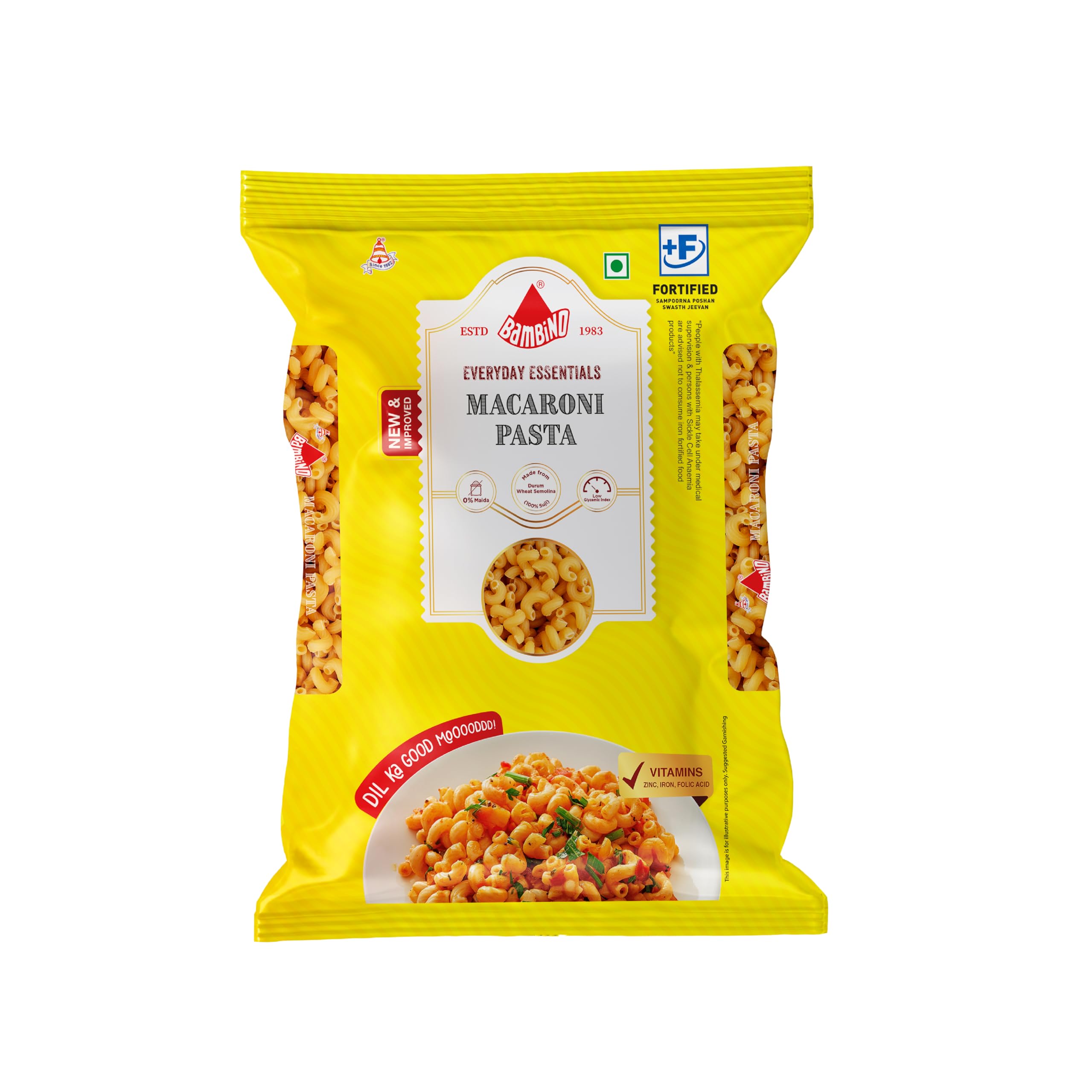 Vegetarian Pasta Macaroni Pep Drump wheat, 850 grams/ 900 grams Pouch (weight may vary)