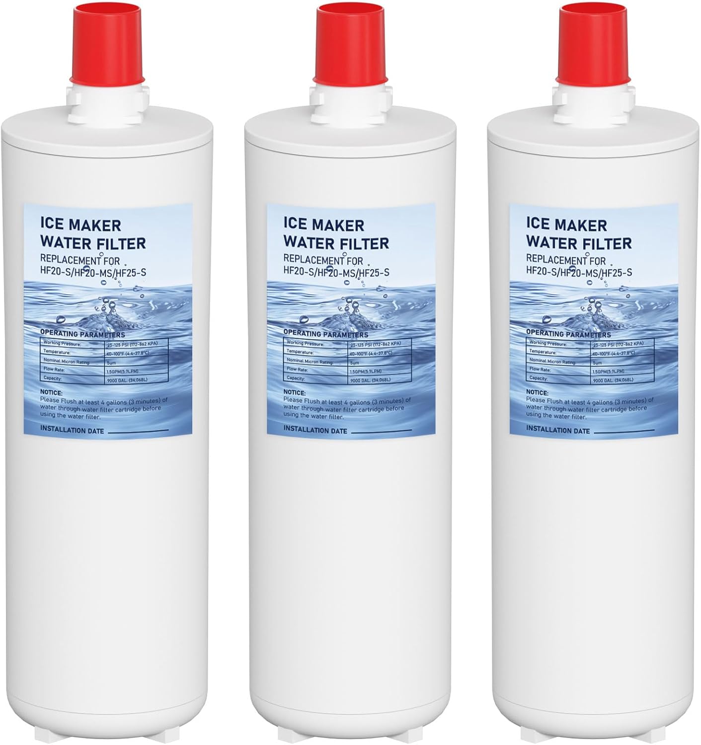 HF20-S HF20-MS HF25-S Water Filter Replacement Compatible with 3M High Flow Series Cartridge HF20-S, 5615103/HF20-MS, 5615109/HF25-S,5615203, Water Filtration System 3-Packs