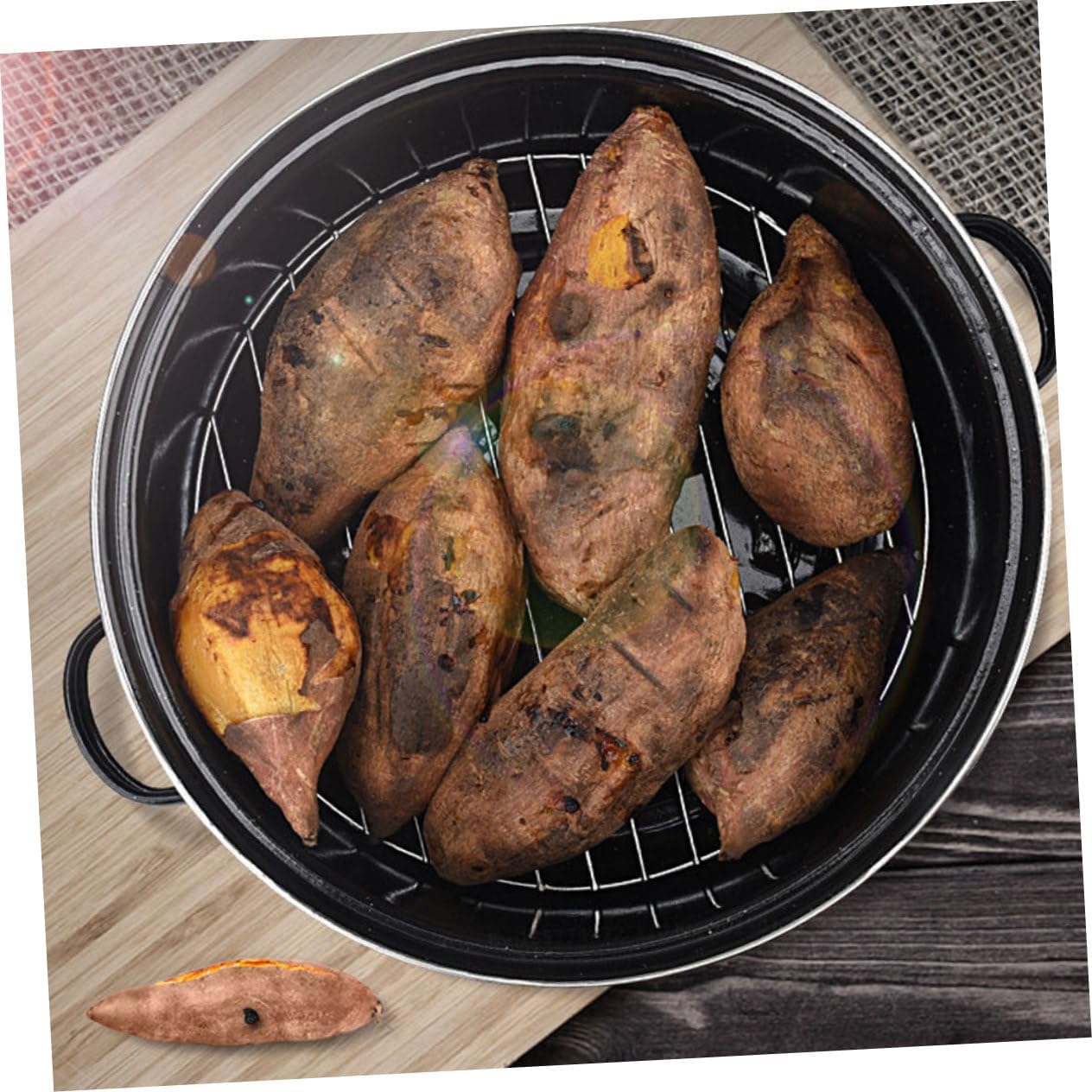 YARNOW Roasting Pot for Turkey Oven Roasting Pan Turkey Roaster Pan Enamel Baked Pot