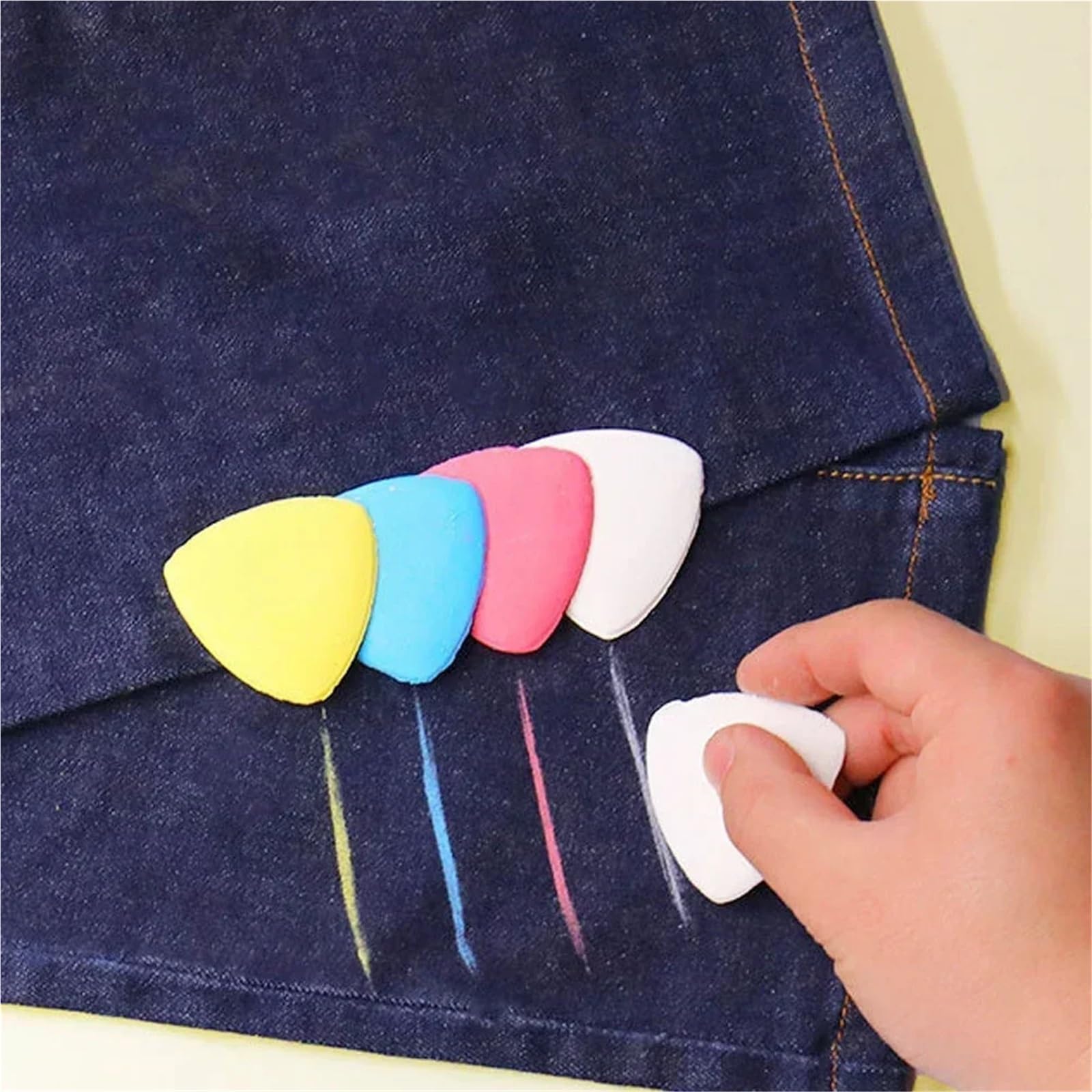 Schneiderkreide Bunte löschbare Nähen Schneider Kleidung Muster DIY Nähzubehör Stoff Marker Handarbeiten Zubehör für Stoff(White 20PCS)