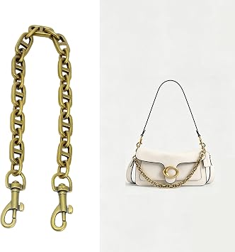 OAikor Vintage Gold Purse Chain Extender, 14.2 Inch Bag Charm Chain for Coach Tabby Nolita Taxi Women Handbags, Decorative Chain for Jean