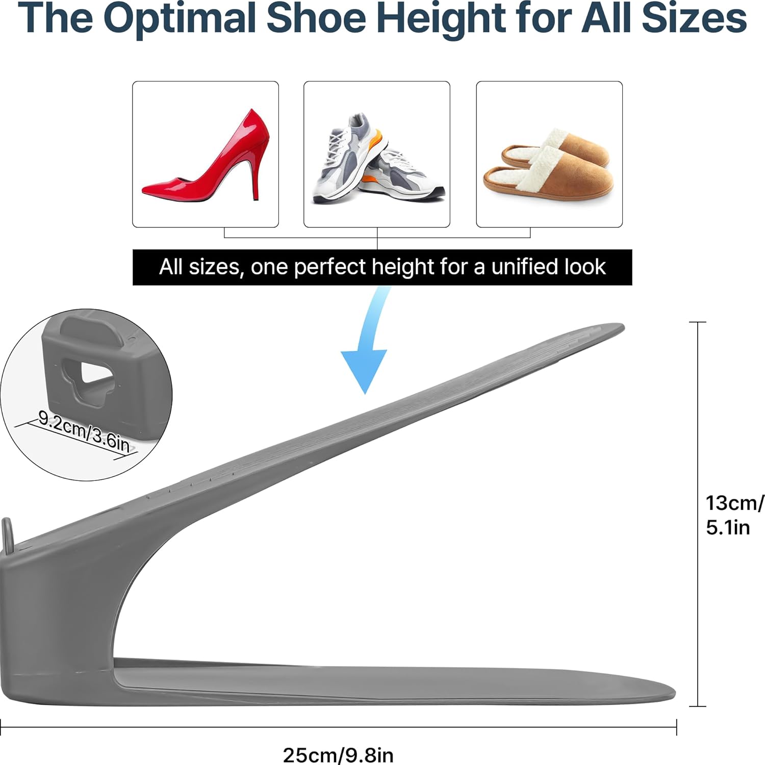 One-Piece Shoe Slot Organizer 20 Pack, Space-Saving Stackers for Closet, Entryway & Shoe Rack | No Assembly Needed