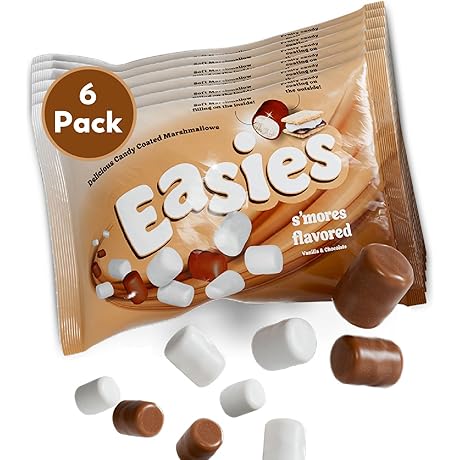 Marshmallow Smores Flavored Mini Marshmallows Candy: Chocolate Inside, Vanilla Outside