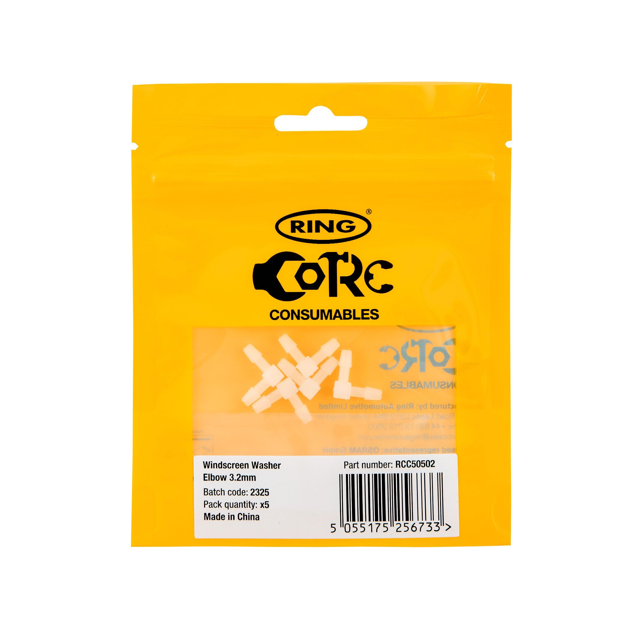 RING Elbow 3.2 mm, (5-Pack), Easy Fitting for Various Applications