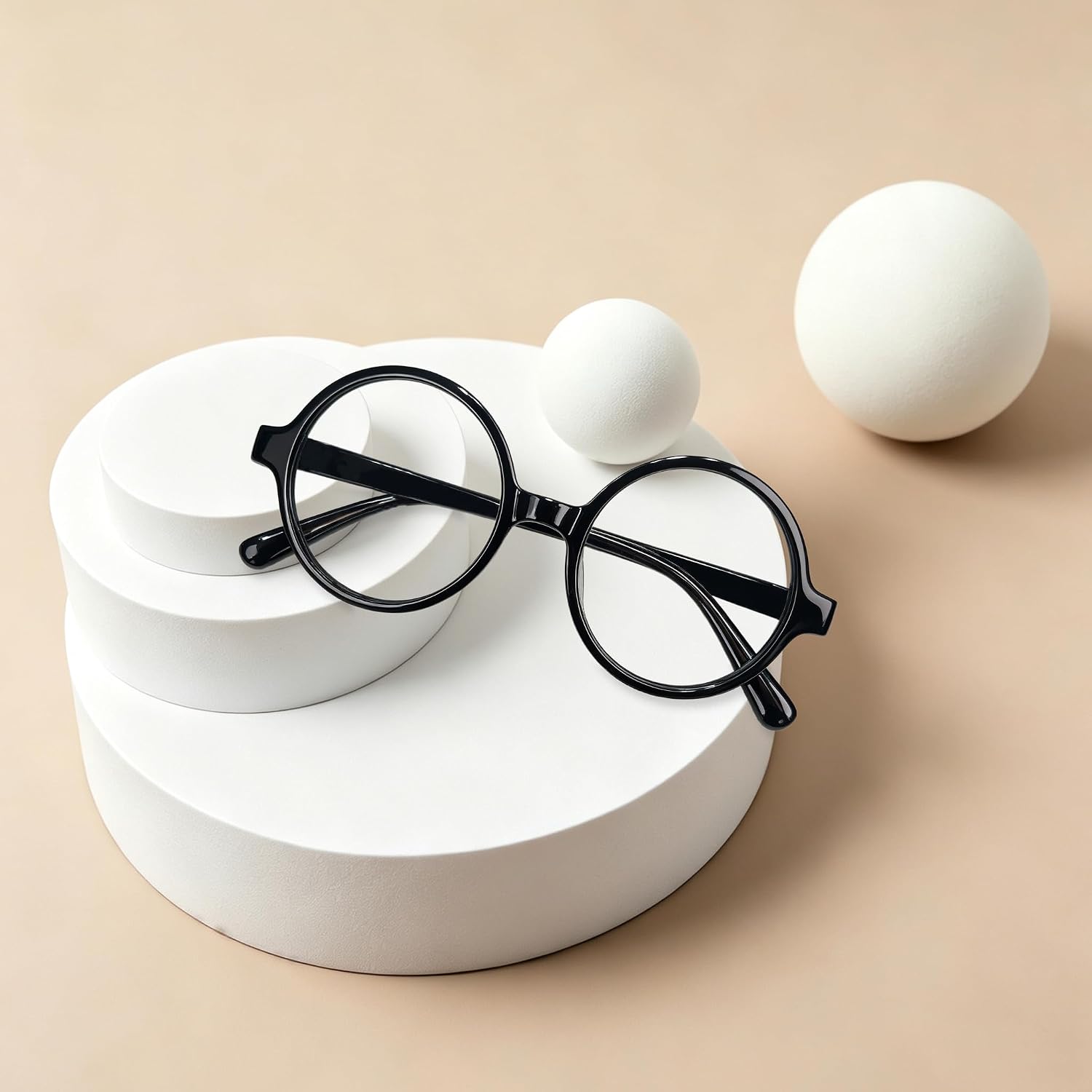 Wizard Glasses No Lenses - Black Round Frame for Halloween