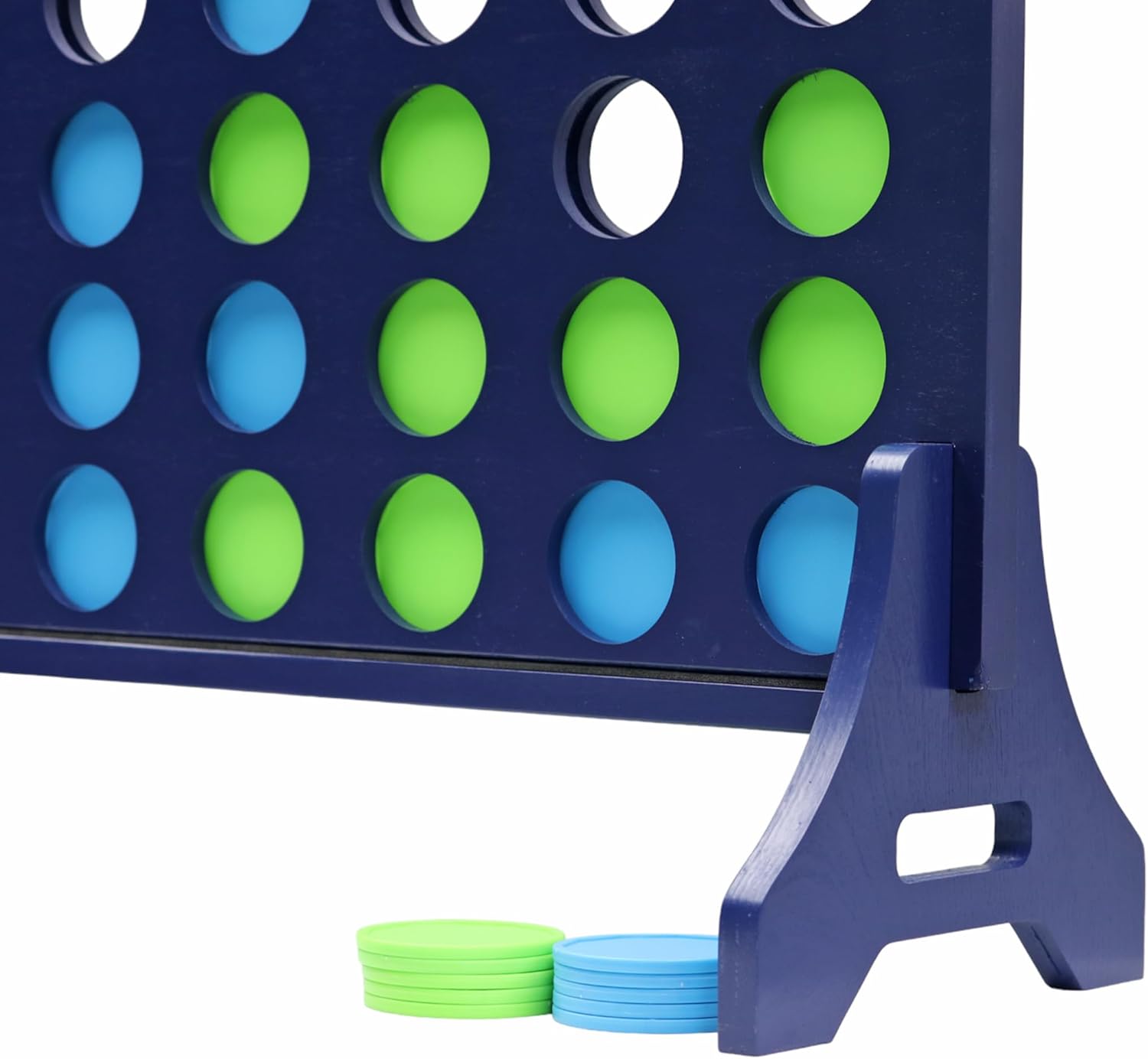 Tailgating Pros Premium Navy Giant Four in a Row with Carrying Case - Jumbo Oversized Outdoor Yard Game - Connect Multiple Pucks in a Row to Win - Many Puck Colors Available!