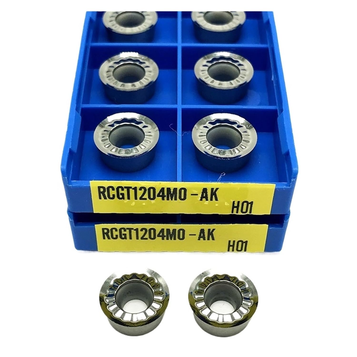 Turning Indexable Inserts Carbide 10pcs RCGT1204-AK H01 Hard Alloy Indexable Tool Cutting Aluminum Turning(RCGT1204-AK H01)