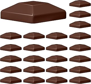 TonGass (24-Pack, Brown) 4"x4" (3 5/8") Wood Fence Post Caps - Wooden Fence Cover Deck Post Cap, Durable Plastic Water-Proof and UV-Proof, Protect Wooden Poles from Cracking and Rotting