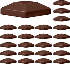 TonGass (24-Pack, Brown) 4"x4" (3 5/8") Wood Fence Post Caps - Wooden Fence Cover Deck Post Cap, Durable Plastic Water-Proof and UV-Proof, Protect Wooden Poles from Cracking and Rotting