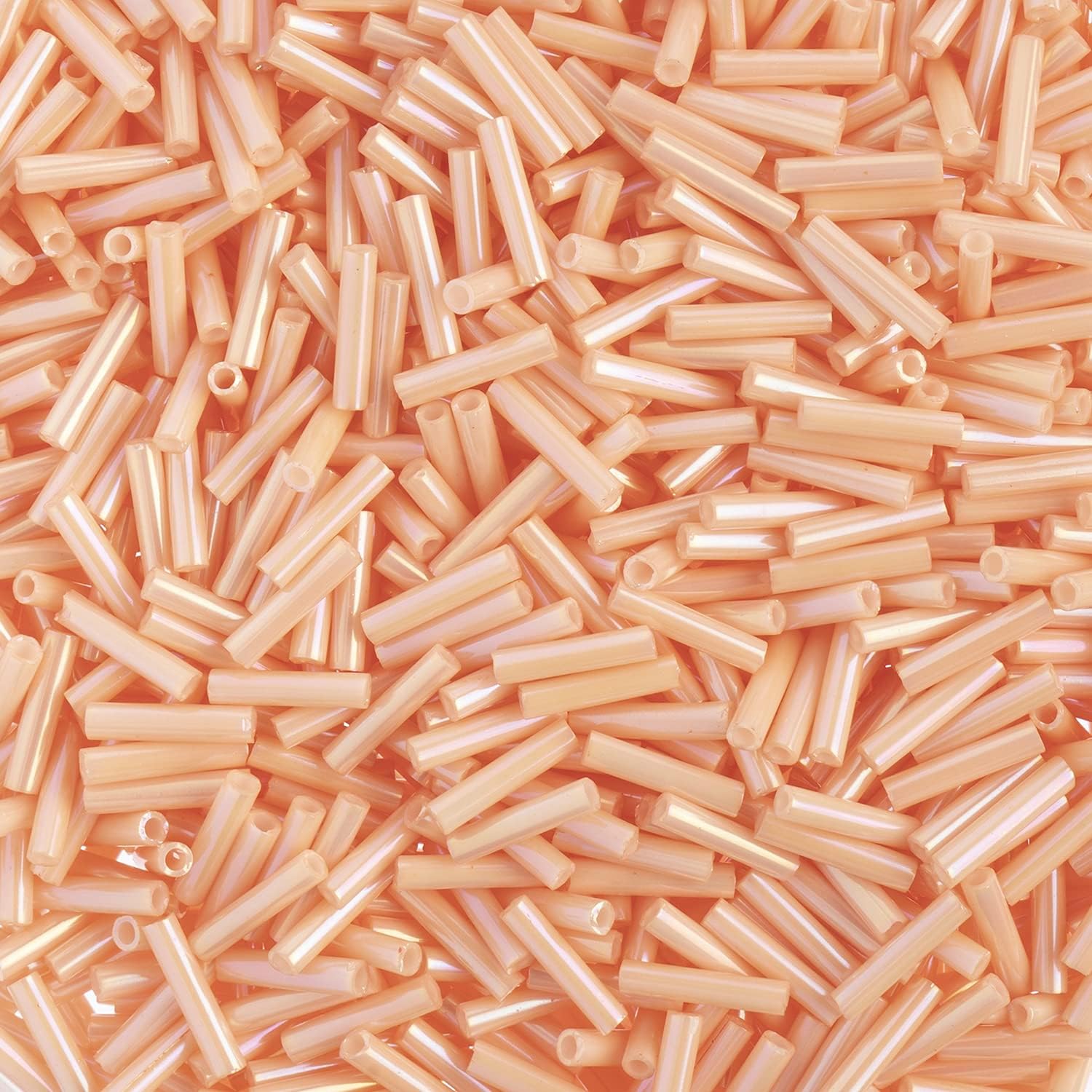 Miyuki Slender Bugle 1.3x6mm Salmon Opaque Semi-Matte SLB596 250Gms Bulk Bag of Japanese Glass Beads