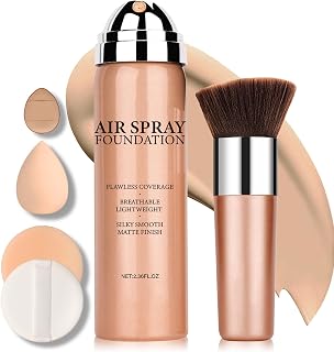Magic Minerals Airbrush Foundation Makeup Spray Silk Flawless Foundation Mist Makeup Full Coverage Foundation Breathable Long Lasting Natural Matte Finish for Mature Skin(Beige)