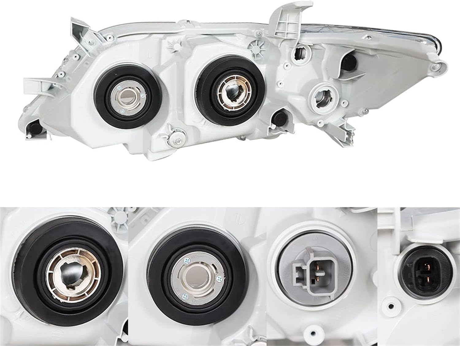 munirater 81110-06520 Right Front Chrome Projector Headlight Light Lamp Passenger Side Replacement for Camry 4-Door Sedan 2010 2011