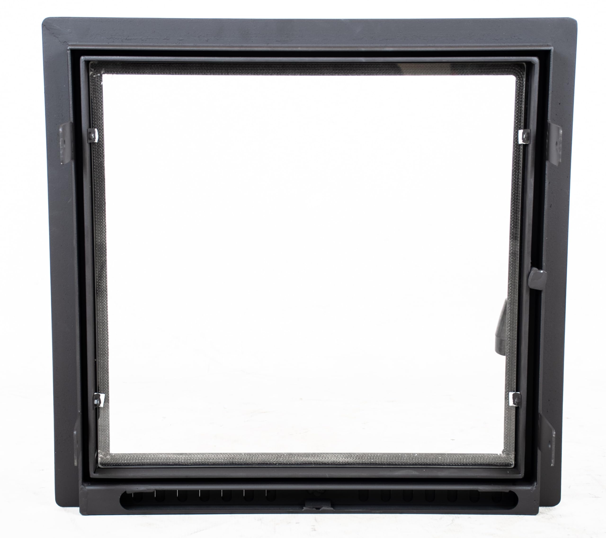 Kamintur 70x50 cm Pizzaofentür mit hitzebeständigem Glas, Stahltür mit Flansch, Scharniere links, 700 x 500 mm