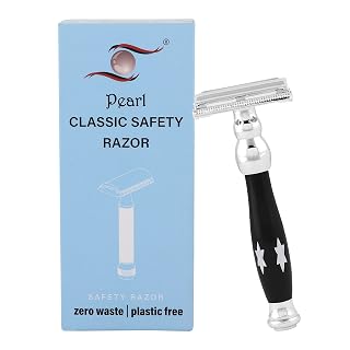 Pearl Shaving Double Edge Butterfly Safety Razor for Men – Reusable Eco-Friendly Classic Single Blade Razor, Traditional Shaving Kit, Premium Grooming Tool, Ideal Gift Option