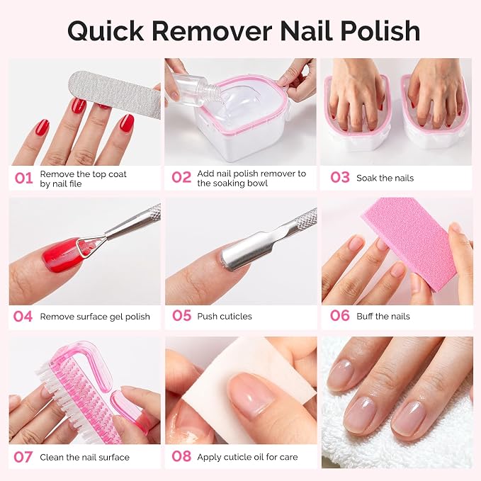 Cuticle Remover Kit 13Pcs con cortaúñas, empujador de cutículas, lima y buffer miniatura 7