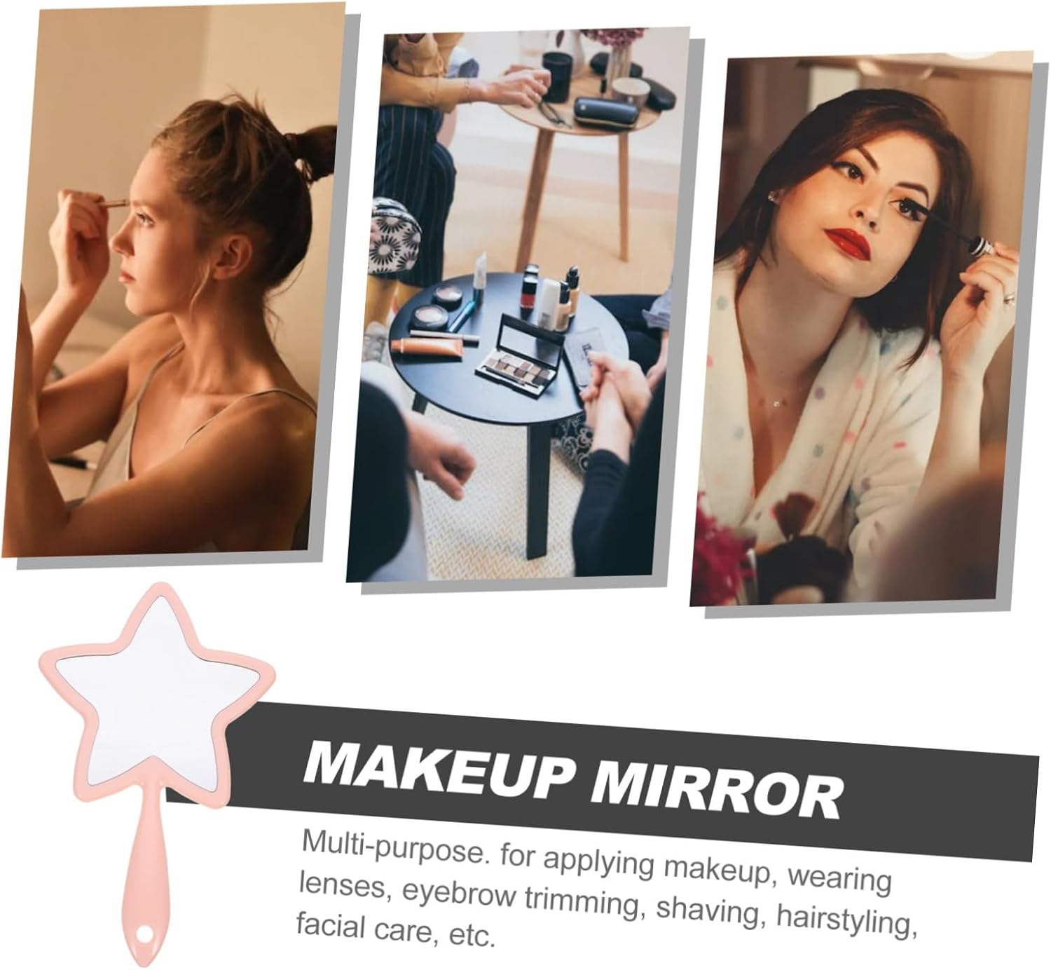 1pc Portable Handheld Makeup Mirror Random Options Compact Design for Travel for Applying Makeup Eyebrow Trimming and Facial Care