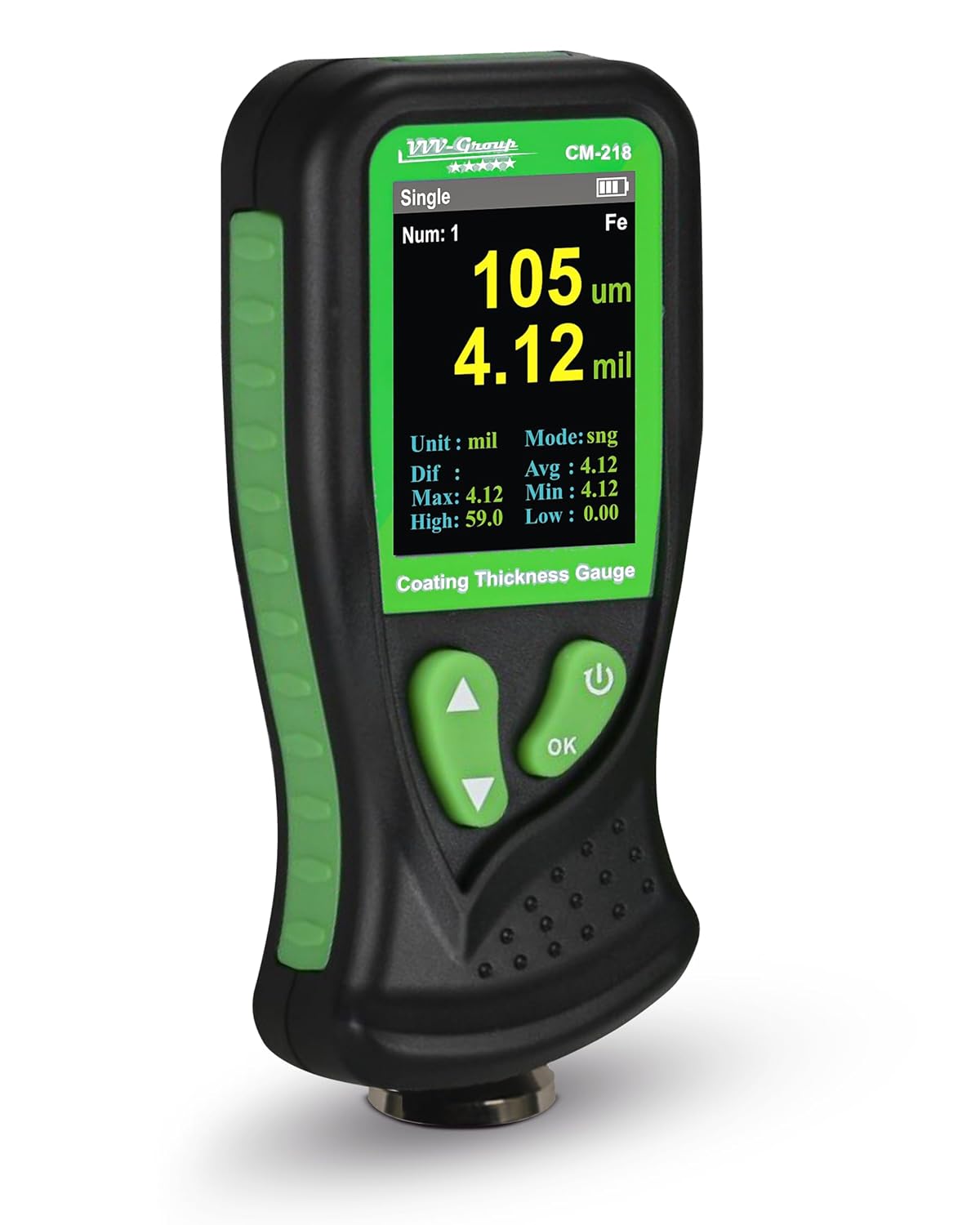 Digital Coating Thickness Gauge CM-218 Best Mil/Micron Paint Depth Meter for Car and Industrial (Resolution 0.01mils) (Fe/Al)