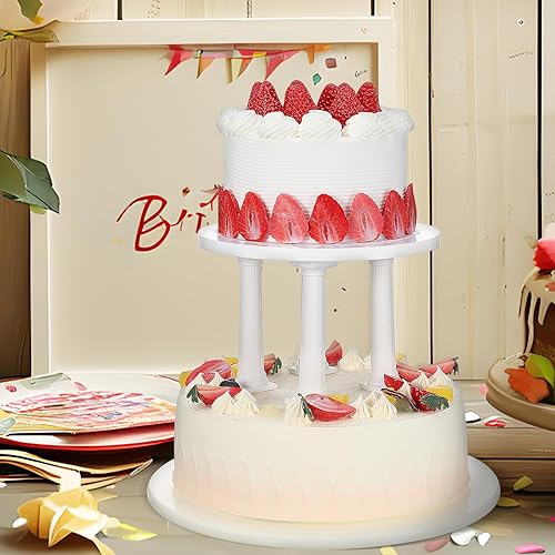 Miniatura 5 de STOBOK 8 piezas de columnas romanas para tartas, soportes escalonados para tartas, soportes de mesa, soportes de exhibición de postres de plástico,