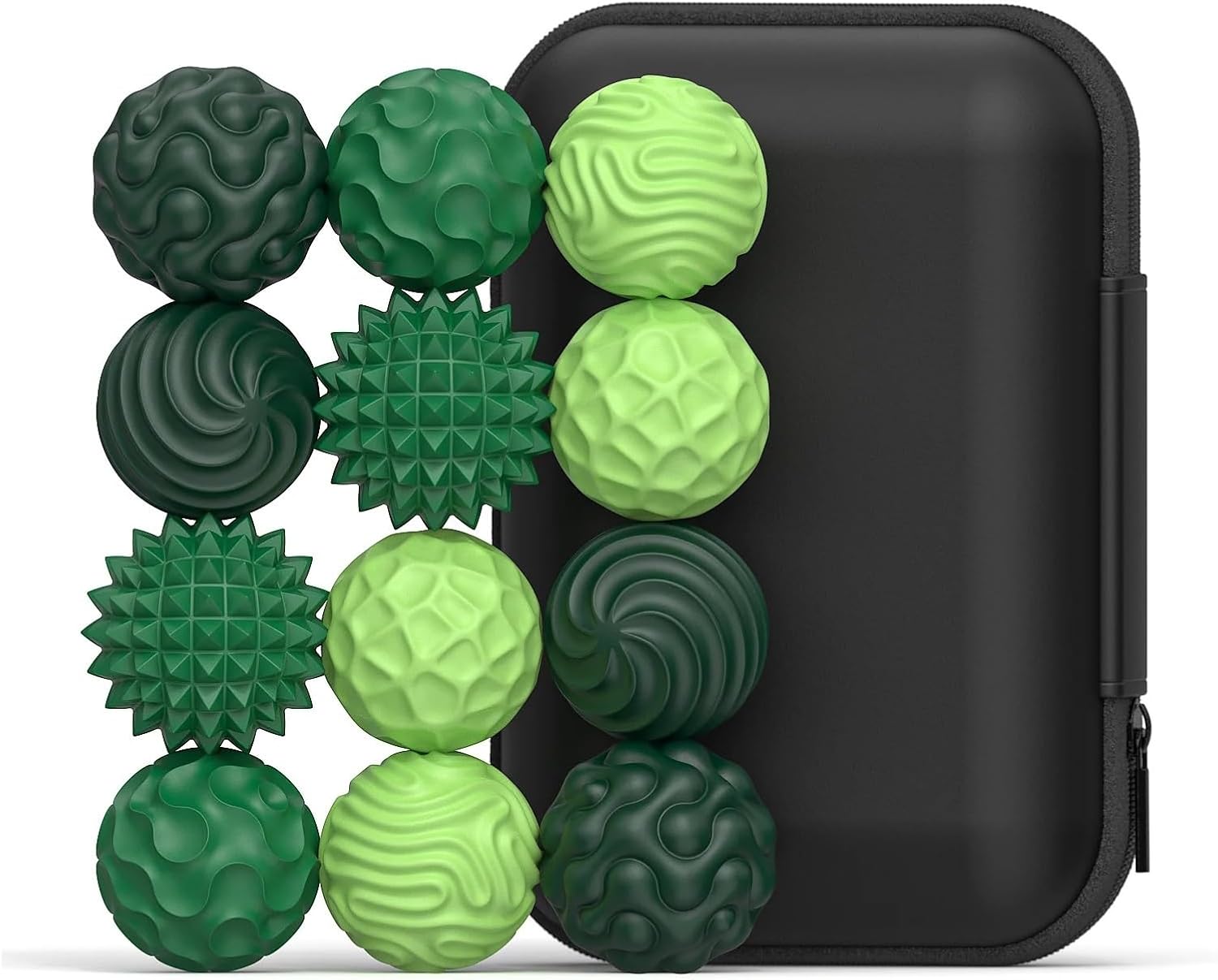 Upgraded Second Generation Silicone Magneti Balls Fidget Toy Worry Balls Autism Calming Toy Adult Teens Relief Stress Sensory Toy(Green-12PCS)