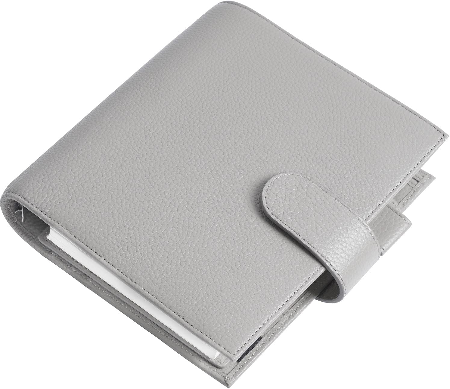 Moterm Personal-Wide Luxe Rings Planner - Genuine Leather Binder Organizer (Pebble-Gray, 30mm Ring) : Office Products