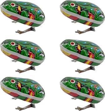 HYSTYLE 6 قطع من زناد زنبركي أخضر معدني قابل للقفز على سطح المكتب هدايا الحفلات