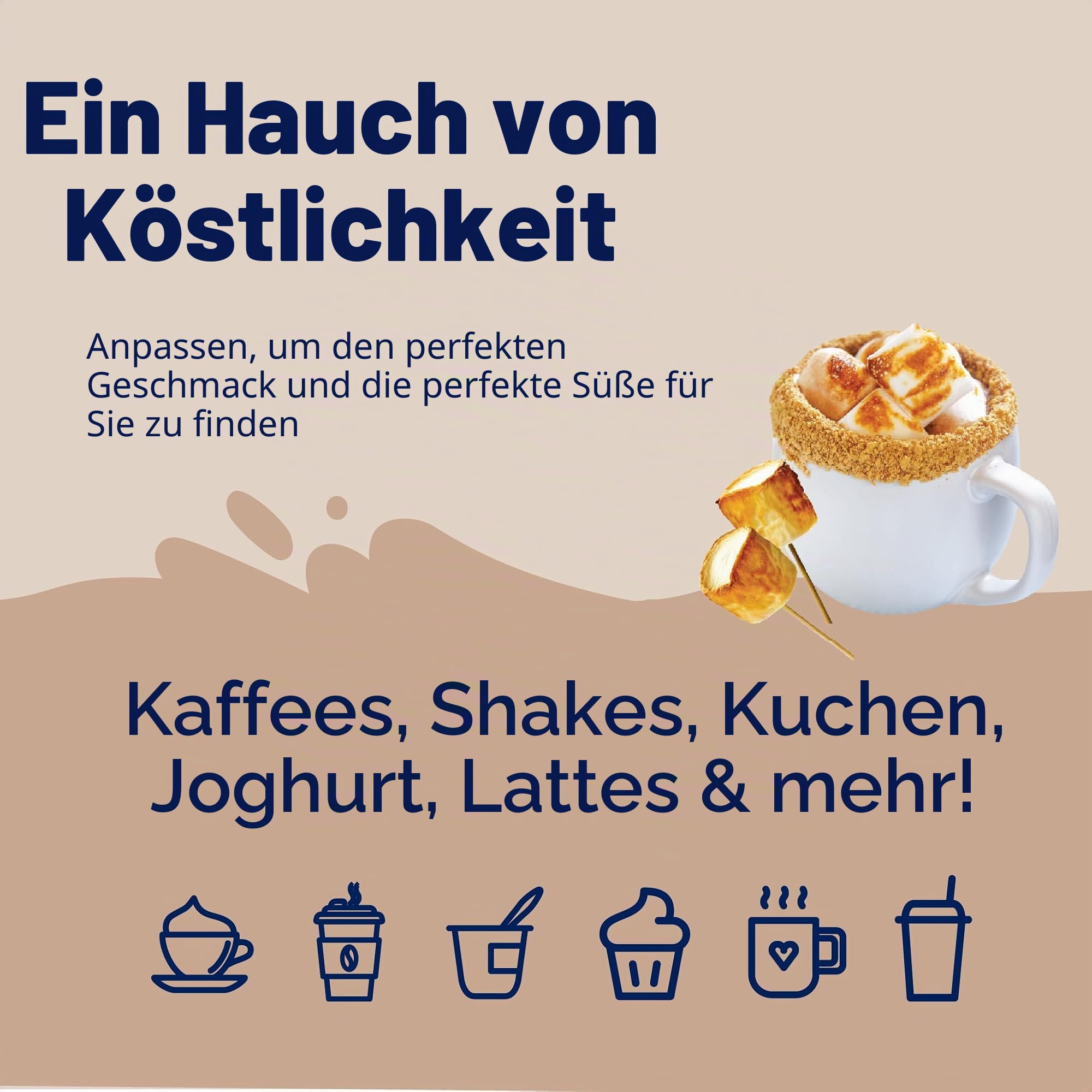 Jordan's Skinny Mixes Zuckerfreier Kaffeesirup, gerösteter Marshmallow-Kaffeearoma, kalorienfreie Getränkemischung, Latte, Backen, Protein-Shake oder Cocktail, Milch- und Glutenfrei, koscher, 70 ml