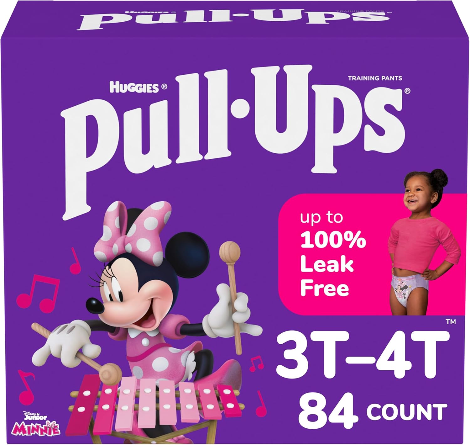Pull-Ups Girls' Potty Training Pants, Size 3T-4T Training Underwear (32-40 lbs), 84 Count 3T-4T 84