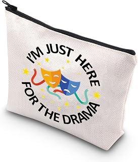 BDPWSS Theatre Makeup Bag Drama Gifts For Teen Girls Comedy Tragedy Masks Bag i'm Just Here For The Drama Family Reunion Gift (Here for drama)