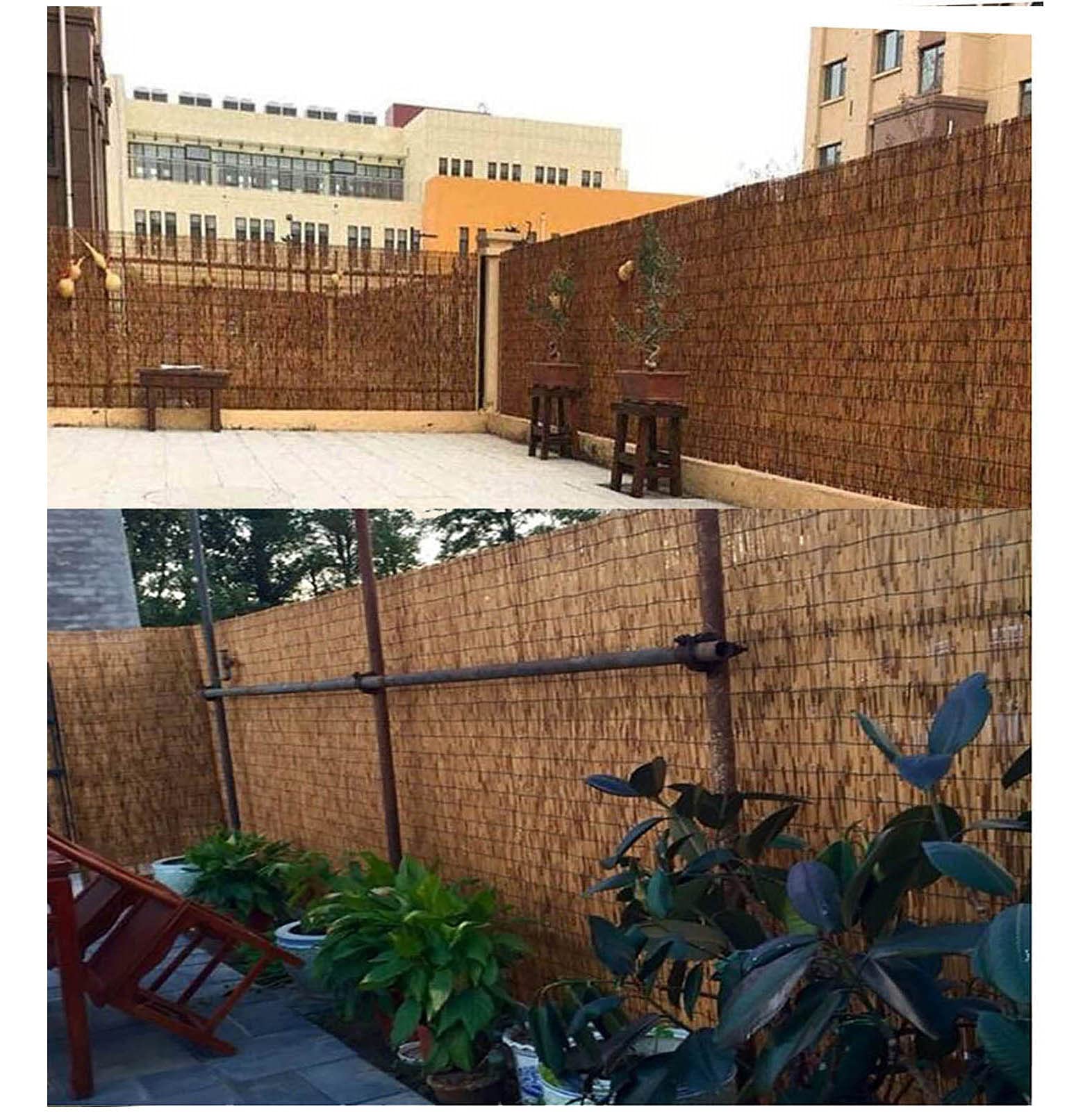 Rotolo di recinzione in bambù per la privacy, per recinzioni in bambù, per terrazza, giardino, balcone, frangivento, 90, 100, 120, 130, 140 cm