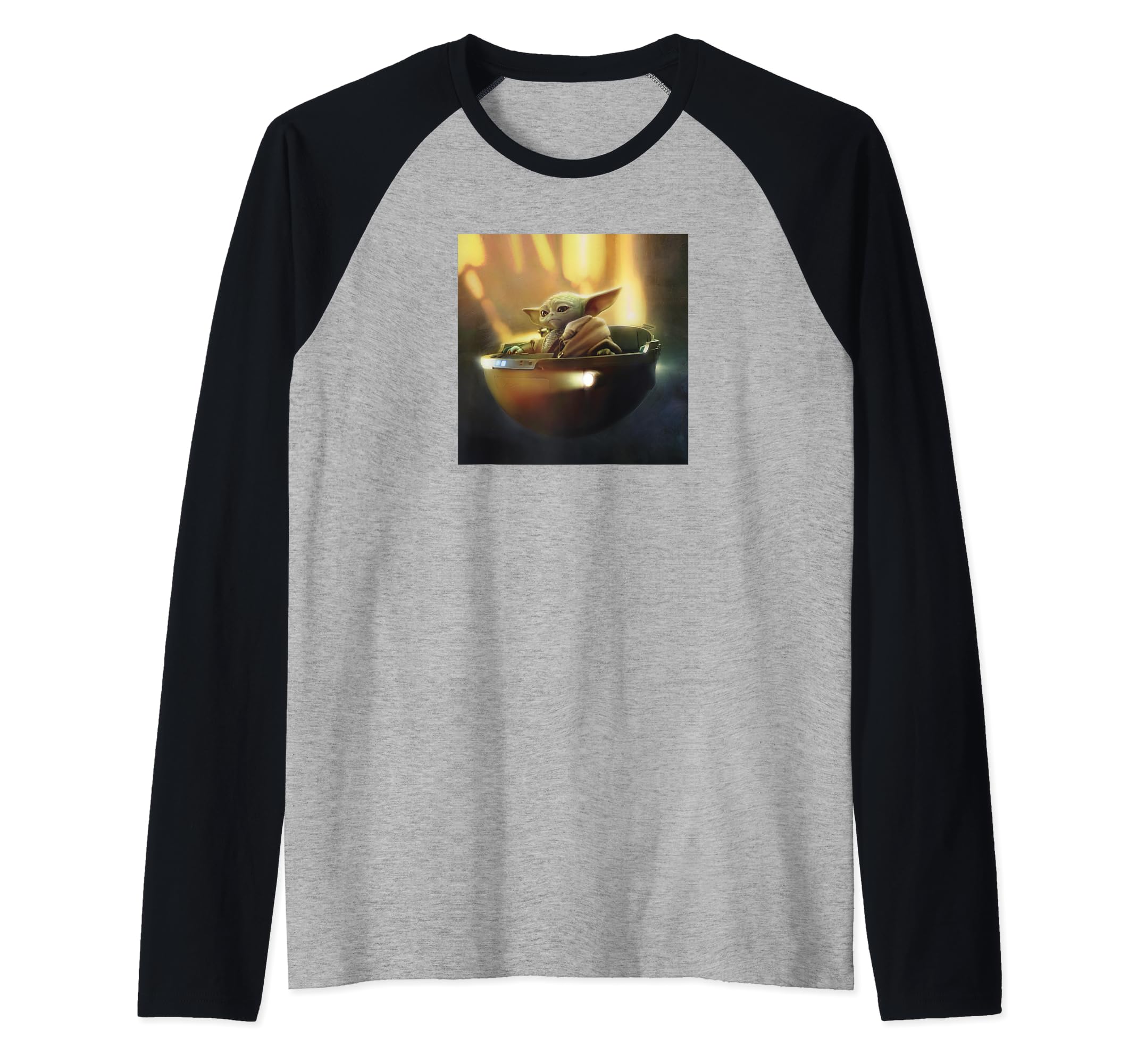 T-shirt Star Wars Grogu style baseball raglan coloré bicolore pour fan - 2
