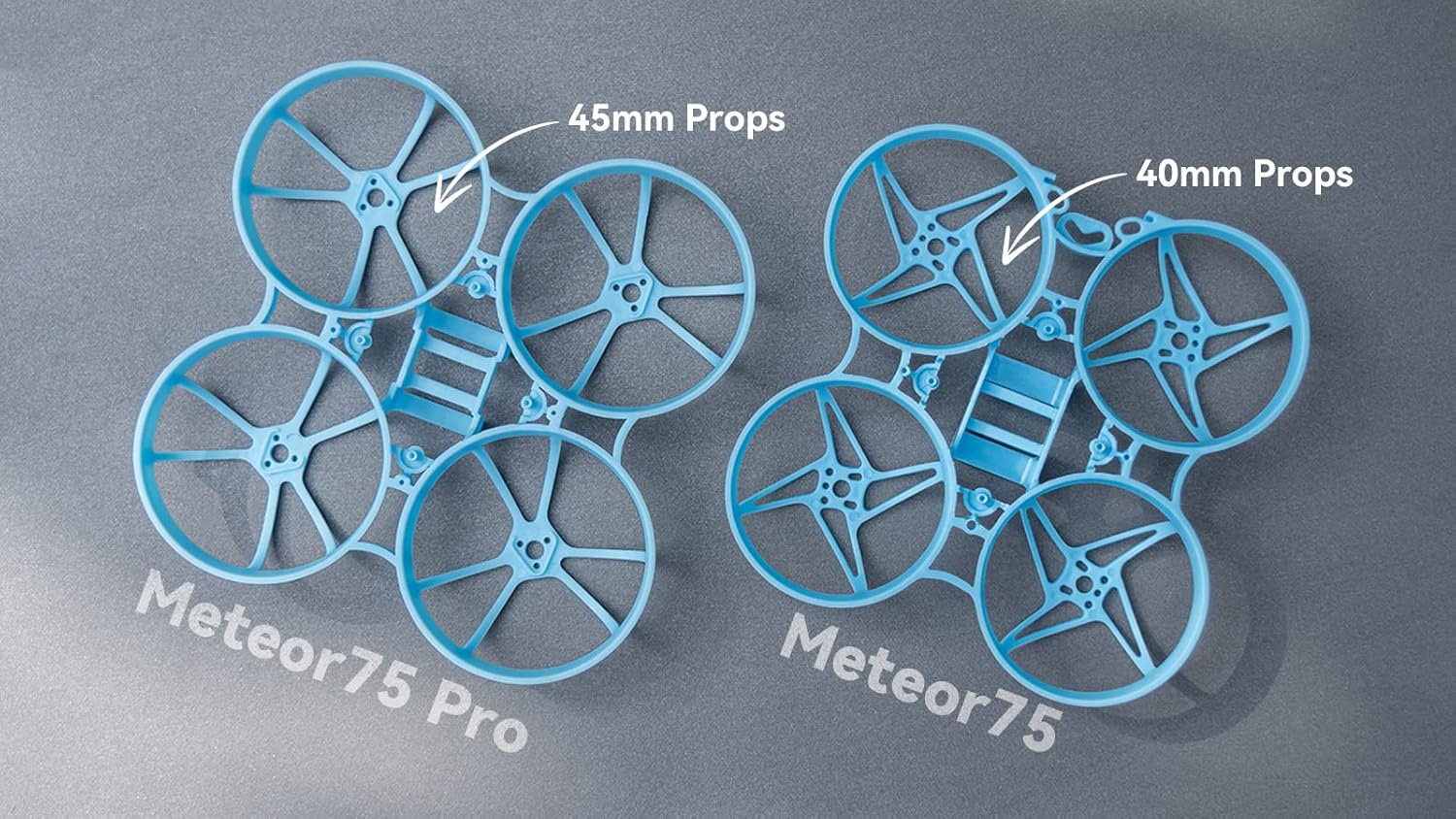 BETAFPV 2pcs Meteor75 Pro Brushless Whoop Frame | Triangle Bilateral Stretch Structure Motor Holder Hole | Larger Lipo Battery Slot for 45mm Propellers 550mAh 1S Lipo 0802SE 1102 Series Motors